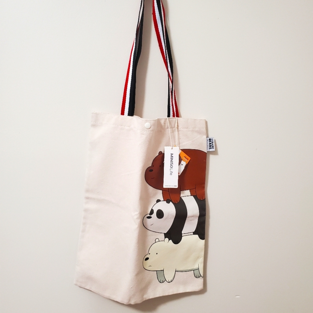 NWT Miniso We Bare Bears Tote